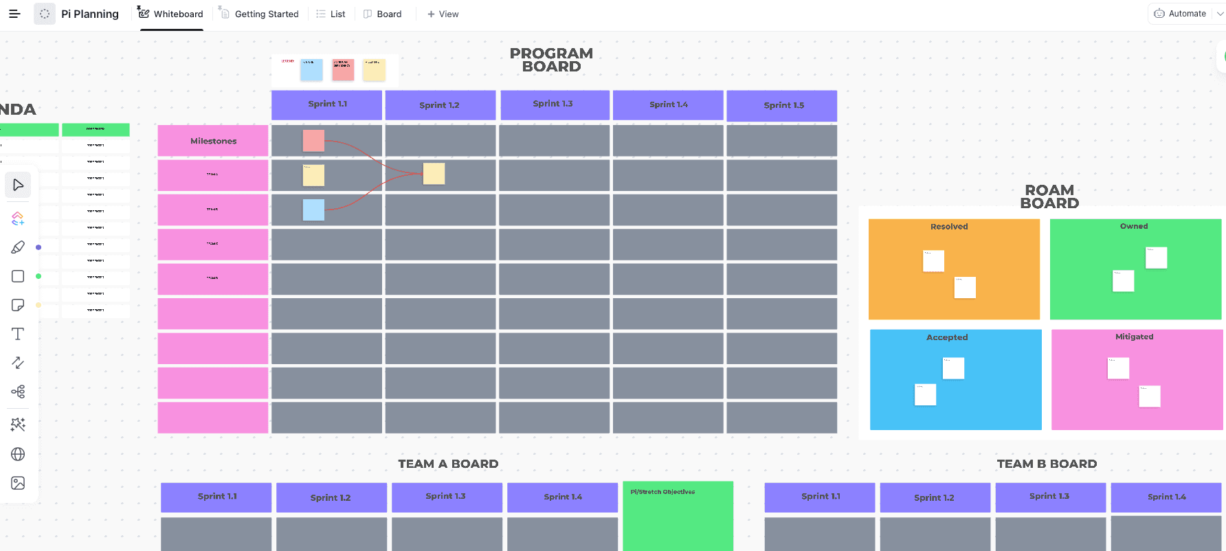 Using the PI Planning Template, you can direct your team toward a shared goal and choose which stories to pursue. This will give you a clear picture of your team's backlog, including workload, capacity, and risks.